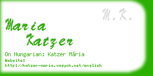 maria katzer business card